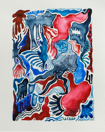 Blue Red Moss art piece thumbnail
